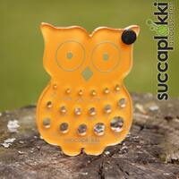 Owl Knitting Needle Gauge, Orange Recycled Plastic, 2-10mm