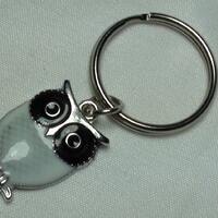 OWL Keychain white owl, animal keychains, gifts with owls, unique gifts, nature key rings, keychains