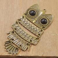 3PC Antiqued Bronze Owl Pendant, Bronze Owl,Owl Necklace Pendant, Owl Charm,Jewelry making--43x82mm
