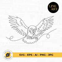 búho blanco SVG, Hedwig, EPS, PNG, jpg, ai, búho mágico, arte de línea, 