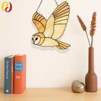 PD 26 owl stained glass Stained Glass Bird Pattern &ndash;   Stained Glass  | Digital PDF Template, 