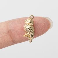 2PCS - Owl Bird Charms, Gold Animal Dangle Pendants for Necklace or Bracelet, Wise Bird Jewelry Supp