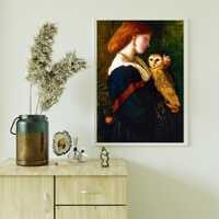 The Owl by Valentine Cameron Prinsep – Victorian Painting Print, Fine Art Canvas, Giclee Repro