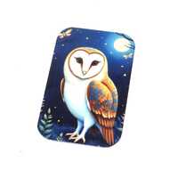 Faux Tin Owl Pendant Charm Handmade 32mm 1.25" MM8-1
