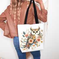Owl Tote Bag Flower Gift Bags for Her Cottagecore Owl Tote Bag Gifts for Nature Lover Wildlife Bags 