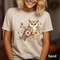 Floral Owl Shirts for Women T-shirt Gifts for Women Owl Lover Tshirt for Her Cottagecore Owl T Shirt