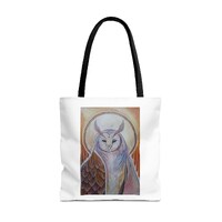 Mystical Owl Tote Bag, Urban Canvas Shoulder Bag, Eco-Friendly Gift, Enchanted Art Tote, Witchy Acce