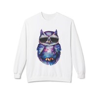 Owl and Aviators Unisex Fleece Crewneck Sweatshirt