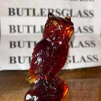 Boyd glass owl #31 ruby flame made on 1-08-81