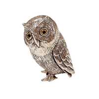 Antique Inspired Collectable Owl Figurine 925 Sterling Silver
