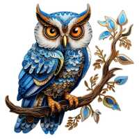 OWL Cross Stitch Pattern in Blue PDF Instant Download DMC 14ct Aida Counted Forest Woodland Creature