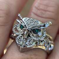 Vintage Sterling Owl Ring