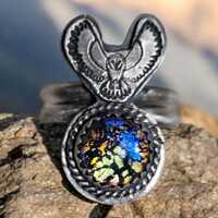 Sterling Silver Flying Forest Owl Ring size 5
