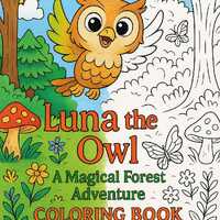 Luna the Owl: A Magical Forest Adventure Coloring Book | Instant Download | 25 pages + 5 free bonus 