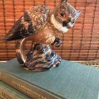Ceramic Owl Figurine by WONY LTD 1960's Vintage Decor Made in Italy