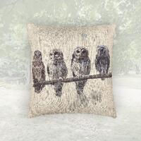 Woodland Owl Woven Pillow, Nature Decor, Cozy Home Accent, Bird Lover Gift, Vintage 70s Style Decor,
