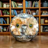 Vintage Mid-Century Modern Alabaster Owl Paperweight