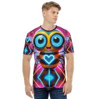 Neon Owl Festival T-Shirt, Colorful Rave Party Tee for Men, EDM Techcore Cyber Shirt, Vibrant Summer