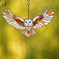 PD 129 OWL stained glass Stained Glass Bird Pattern –   Stained Glass  | Digital PDF Template,