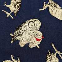 Owls in Bandanas Cosmo Japanese cotton oxford fabric AP41401-2 D navy blue