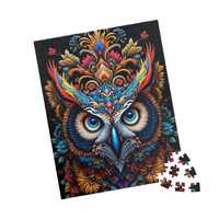 Colorful Owl Puzzle - 110, 252, 520, 1014-Piece, Perfect for Family Fun, Game Night, Bird Lovers, Gi