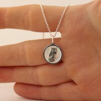 Silver Owl Necklace, Personalized Owl Pendant, Dainty Owl Jewelry, Animal Wisdom Symbol, Owl Gold Co