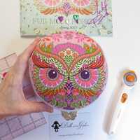 Full Moon Forest OWL (Pink) JUMBO Size -- Tula Pink Pincushion -- Quilty Stitchy Friend Gift