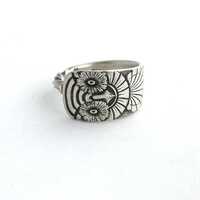 Spoon Ring Owl 1892 Antique Demitasse Silverplate Silverware Jewelry Upcycled Flatware Repurposed We