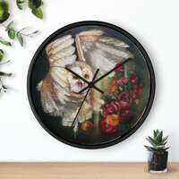 Artistic Owl Wall Clock - Unique Home Decor, Owl Lovers Gift, Nature Inspired Clock, Vintage Floral 
