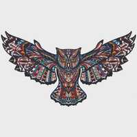 Majestic Owl Wooden Puzzle 40 × 23 cm • 225 Whimsy Pieces • Premium 