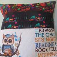 Owl Reading Pocket Pillow: Cotton Kids Gift with Fun Characters