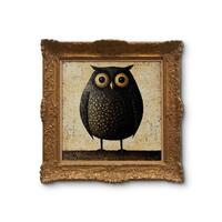 Owl Wall Art - Whimsical Owl Poster - Rustic Animal Print - Cute Bird Illustration for Home Decor, S