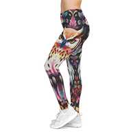 Owl Print Women's Casual Leggings, Boho Chic Leggings, Colorful Workout Pants, Gift for Her, Yog