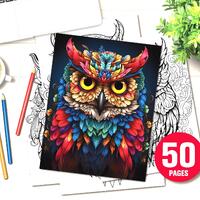 Owls Mandala Coloring Book for Adults | Stress Relief & Relaxation | Printable PDF Pages