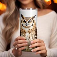 Owl Digital Tumbler Wrap, Floral Tumbler Design, 20 oz Tumbler Wrap, Spring Flowers, Sublimation Des