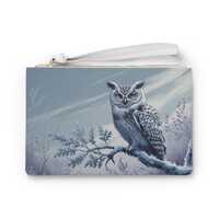 Mystical Woodland Owl Clutch, Gothic & Witchy, Gift for Her, Zipper Pouch, Winter Accessory, Spi