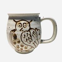 Sweet Vintage Speckled Studio Pottery Owl Mug - Stoneware Owl Mug - Owl Lover Gift - Stoneware Coffe