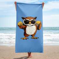 Owl Fitness Trainer Beach Towel