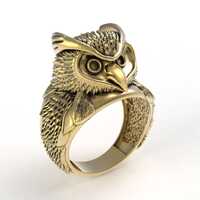 Sterling Silver Owl Hip Hop Ring Owl Lovers Gift Anniversary Gift Bird Ring For Men Perfect Birthday