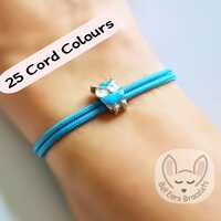 25 CORD COLOURS Blue Owl Bracelet Owl Gift Charm Teacher Graduation Adjustable Cord Bracelet