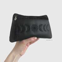 Black Celestial Phases Of The Moon, Floral Bag, Moon Purse, Moon Clutch Bag, Night Owl, Black Magic 