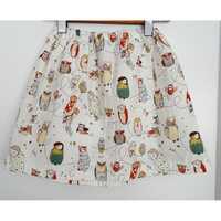 BNWT Girls Handmade Skirt with Alexander Henry “It’s a Hoot” Fabric Size 7/8