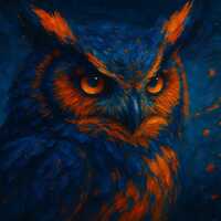 Ignis Noctis – Fiery-Eyed Owl in Midnight Hues | 1,000 / 500 / 252 Piece Jigsaw Puzzle