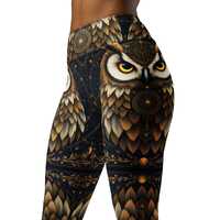 Mystic Owl Leggings Majestic Bird Pants Yoga Gym Athleisure Winged Design Trousers High Waist Women&