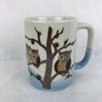 Vintage Owl Mug 70s Stoneware Otagiri Japan Retro Coffee Mug Bohemian Kitsch Boho Tree Owls Woodland