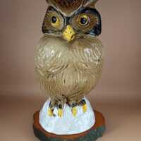 Mid Century Italian Pottery Owl Statue Figurine Gift Lover Antiques and Vintage