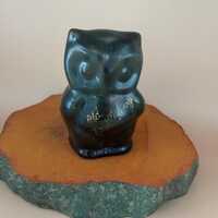 Vintage Ceramic Drip Pottery Green Owl Statue Fort Henry Pottery Glazed McMaster Craft Canada Lover 