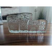 Vintage - Blenko Icefloe Design Owl Family of 4 Sculpture by Don Shepherd - 6”T x 11.25”