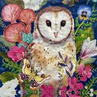 Owl Decoupage Napkins, Owl with Flowers, Paper Napkin, Forest Owl, Decoupage Paper, Decorative Napki