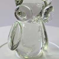 Vintage - Hibou en verre souffl&eacute; - presse-papier - 3.5'' haut